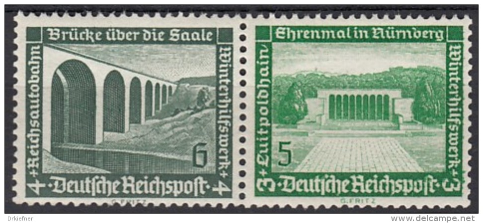 DR W 121, Postfrisch *, Winterhilfswerk: Bauten 1936 - Se-Tenant
