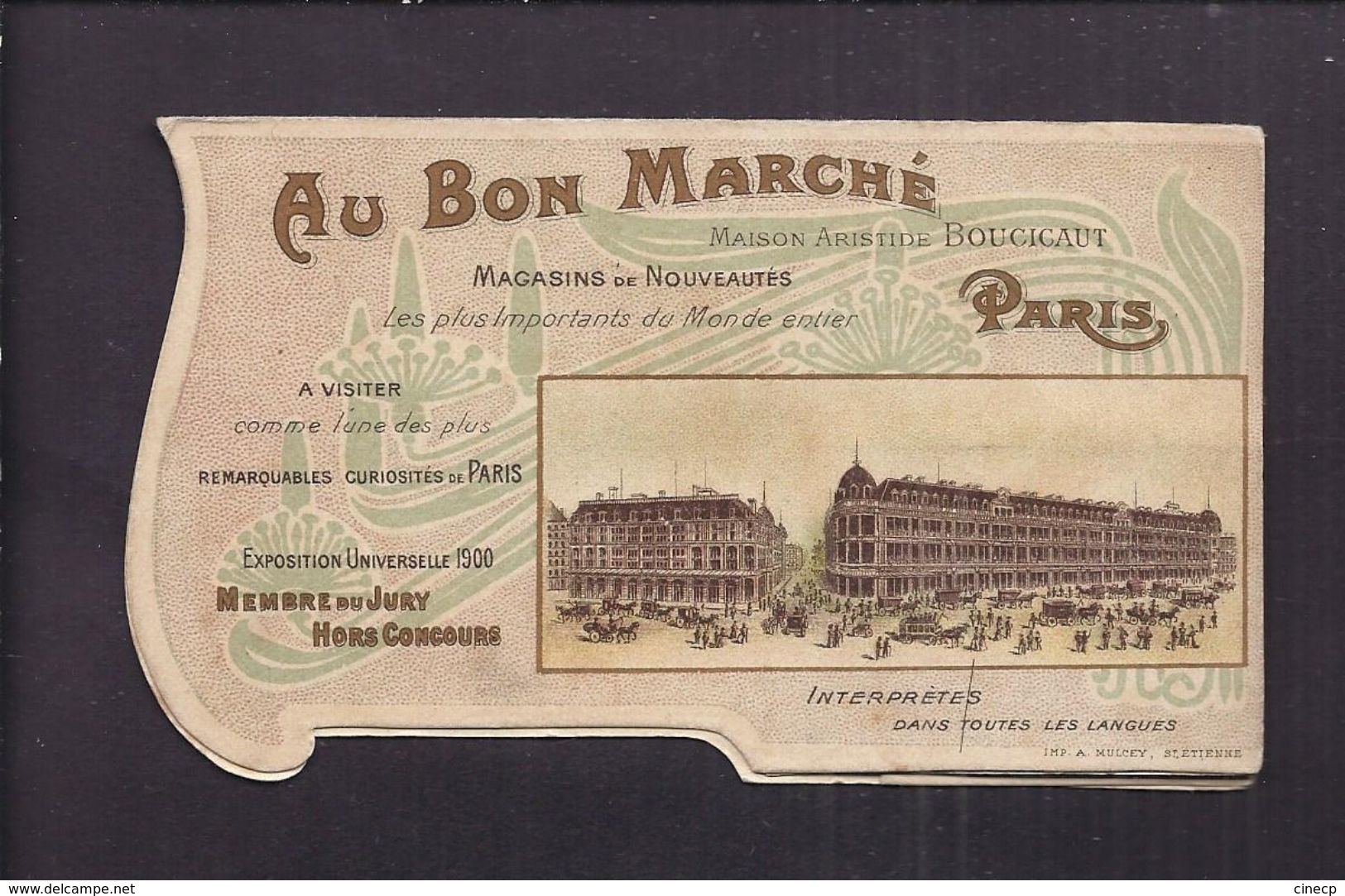 Chromo à Système Au Bon Marché Naples Le Vésuve  -Exposition Universelle 1900 - Au Bon Marché