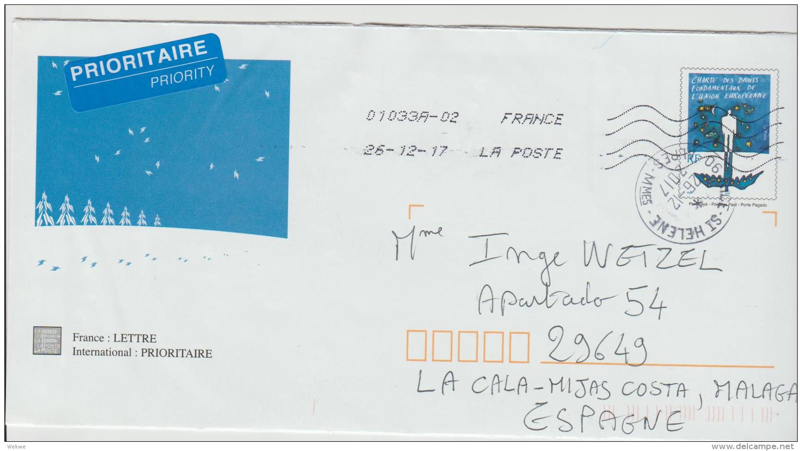 Frankreich XXL 127a/ Briefganzsache Thema Europa 2017 - - Pseudo-officiële  Postwaardestukken