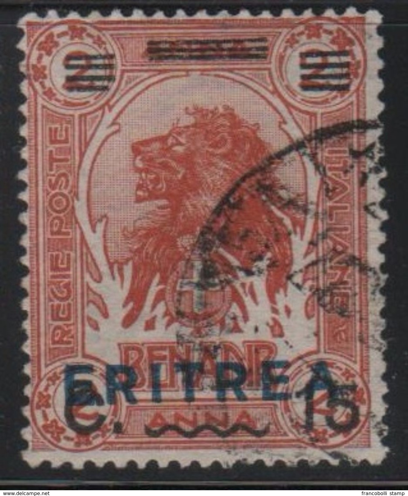 1922 Eritrea Leoni Ed Elefanti 15 C. US - Eritrea