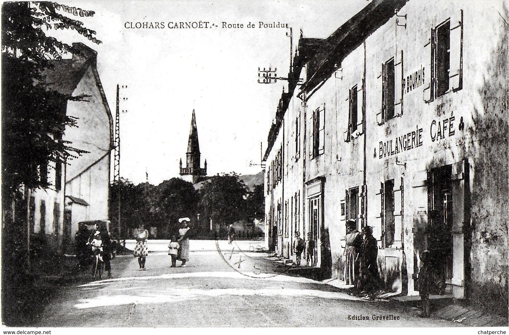 CLOHARS-CARNOET 29 FINISTERE  ROUTE DE POULDUC EDIT. GREVELEC BOULANGERIE CAFE ECRITE CIRCULEE - Clohars-Carnoët