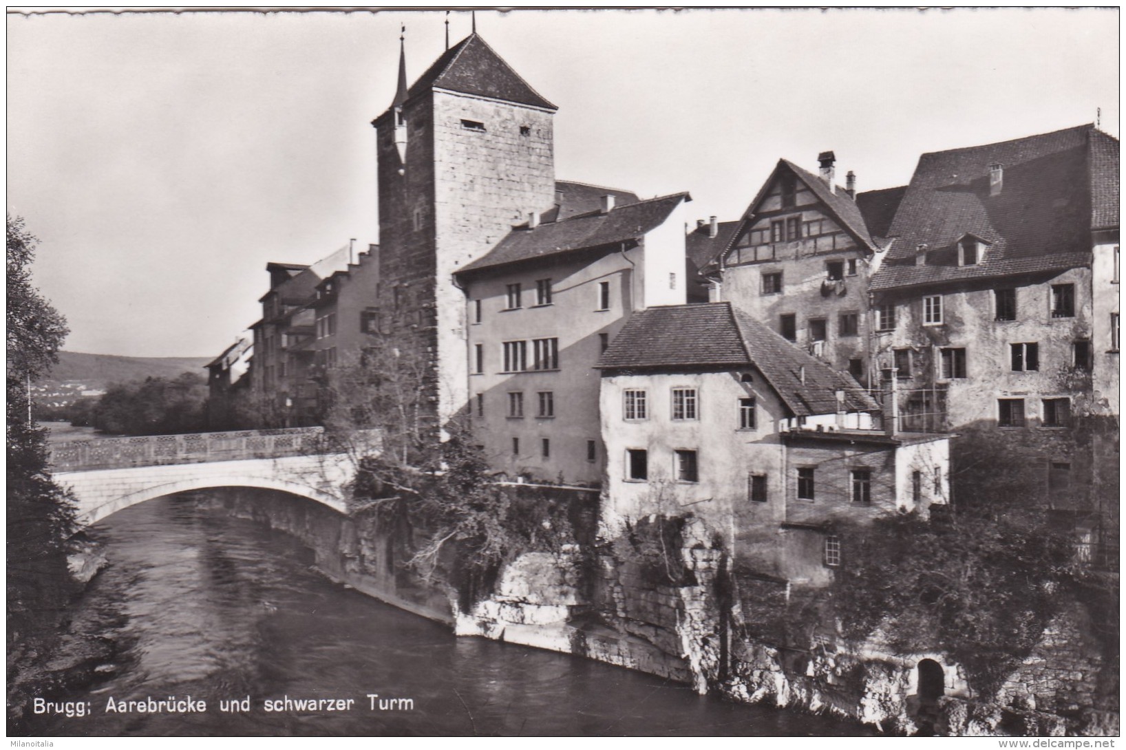 Brugg: Aarebrücke Und Schwarzer Turm * 24. 8. 1954 - Brugg