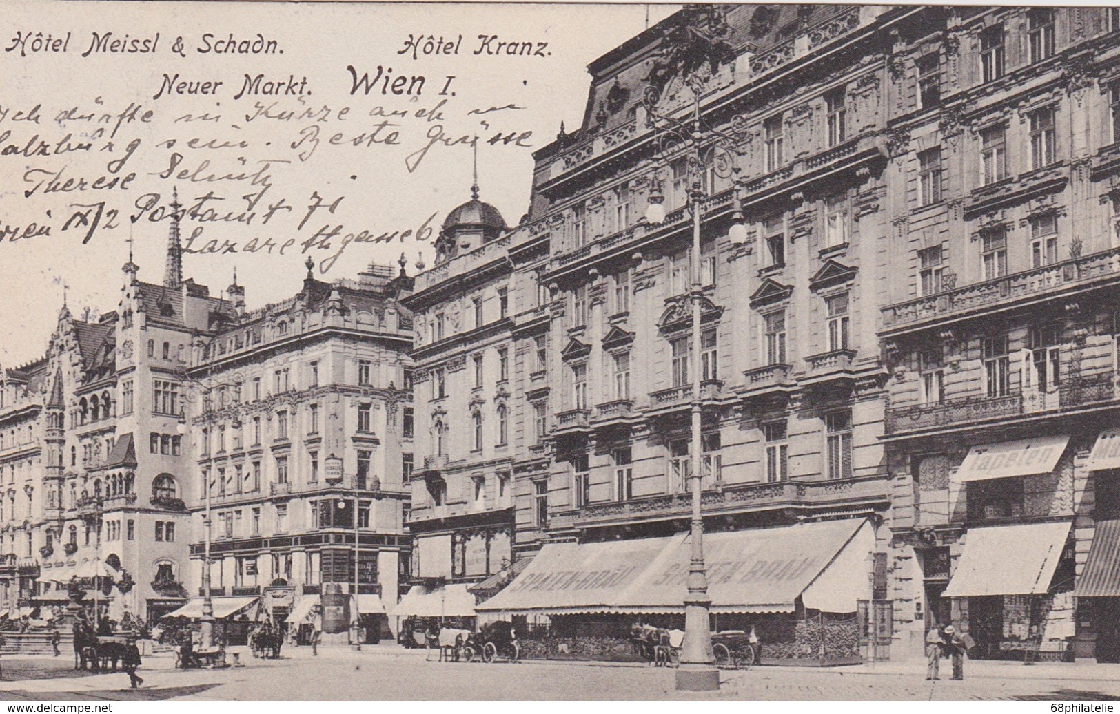 AUTRICHE CARTE POSTAL DE VIENNE HOTEL MEISSL UND SCHADN   HOTEL KRANZ - Wien Mitte