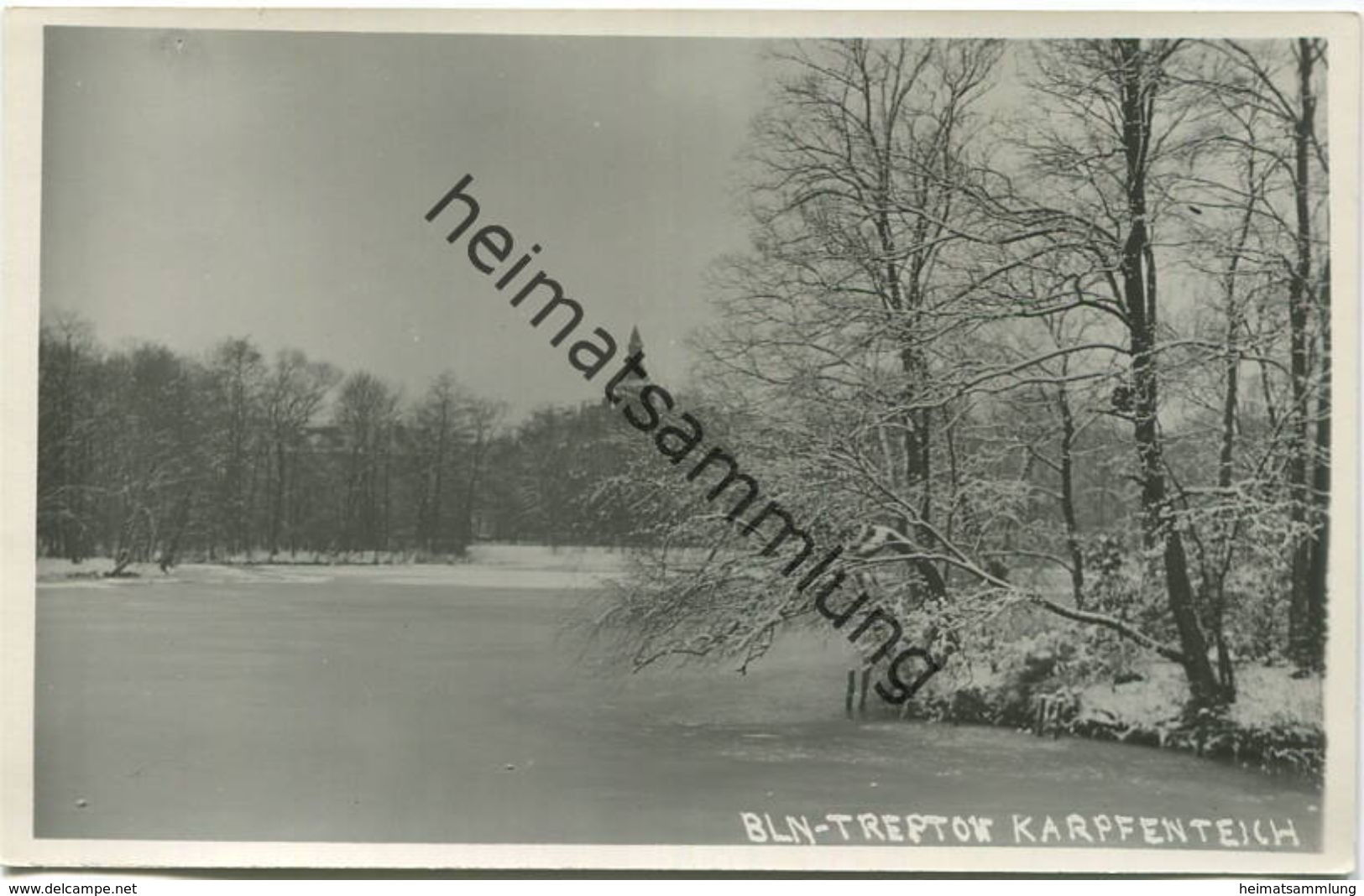 Berlin - Treptow - Karpfenteich Im Winter  - Foto-AK 30er Jahre - Treptow