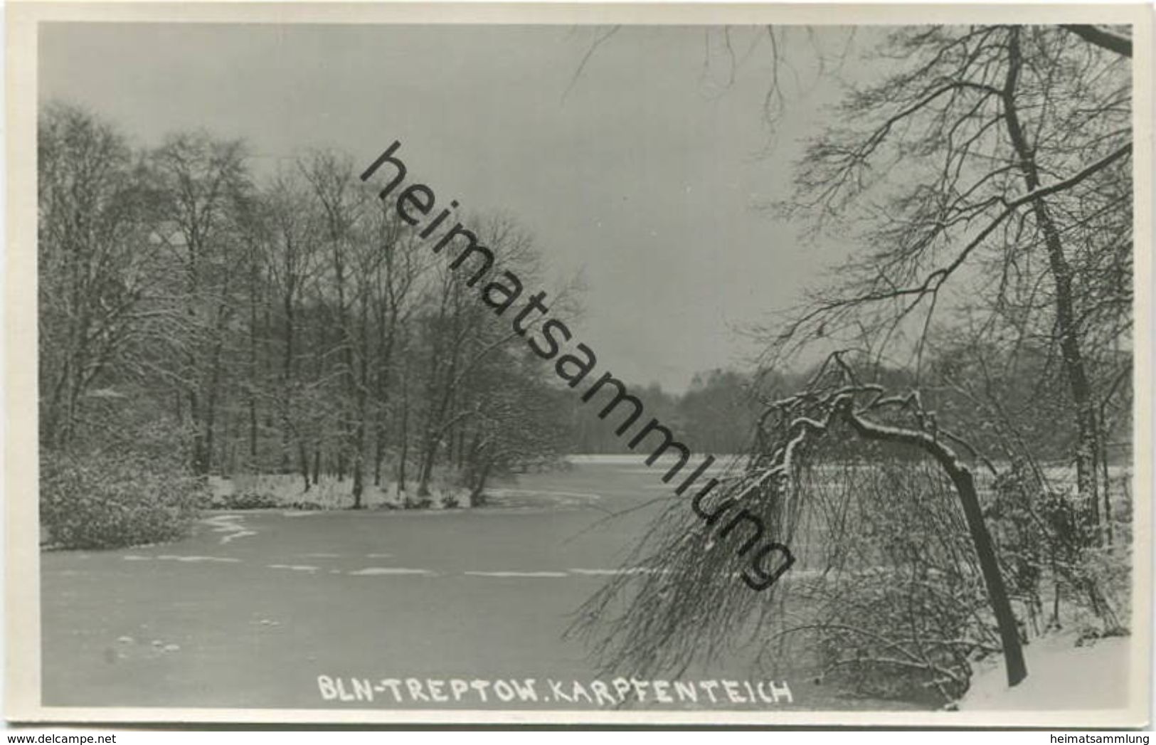 Berlin - Treptow - Karpfenteich Im Winter  - Foto-AK 30er Jahre - Treptow