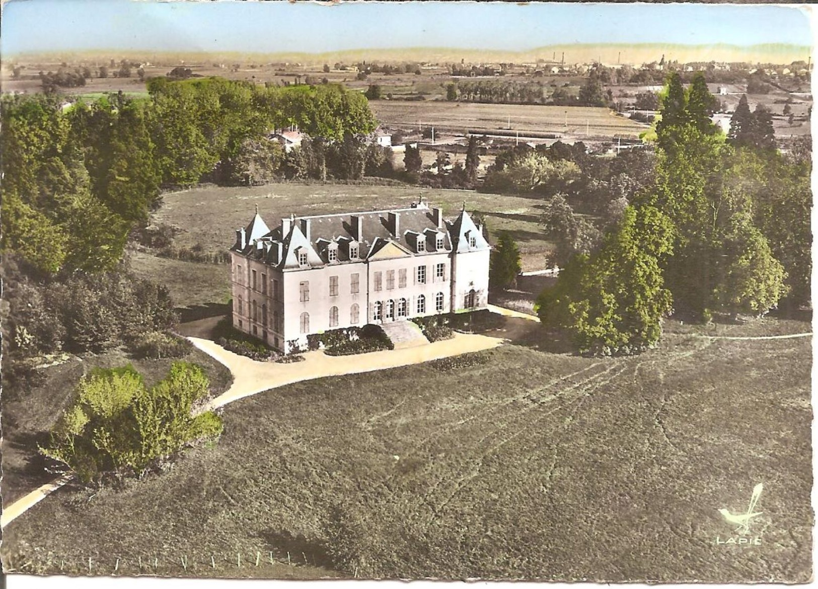 EN AVION AU-DESSUS DE ... SAINT-MARCELLIN-EN-FOREZ (42) Le Château Mazenod (Ed : LAPIE)  CPSM  GF - Autres & Non Classés