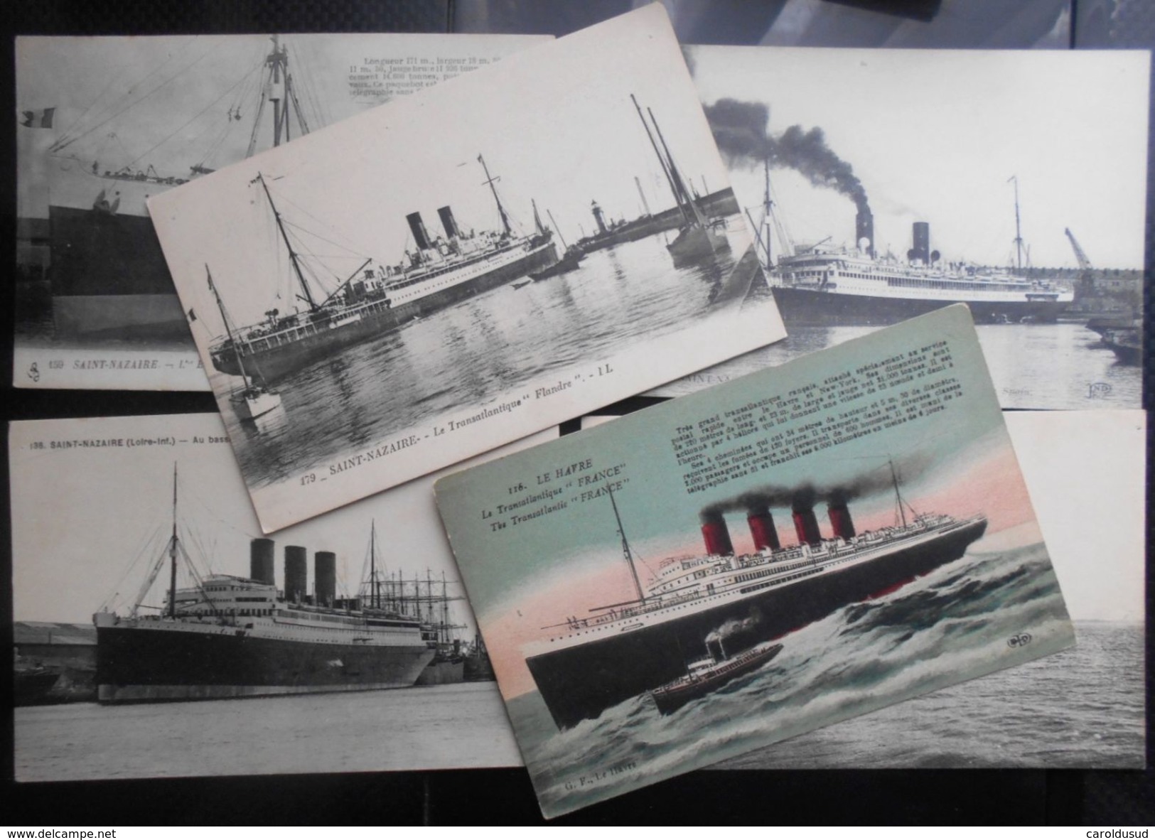 CPA Lot 7X Photo Bateau Paquebot De St-nazaire St-malo Flandre France Paris Espagne Massilia - Colecciones Y Lotes