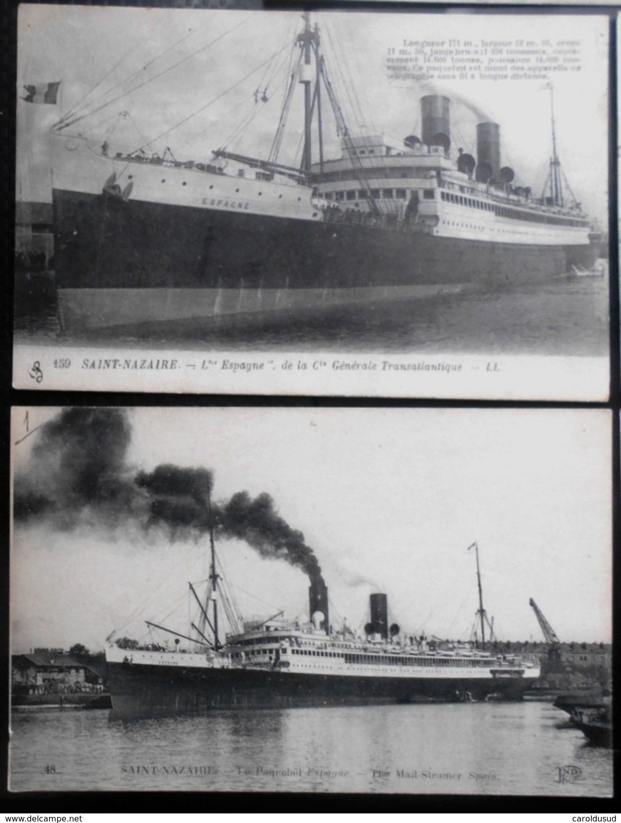 CPA Lot 7X Photo Bateau Paquebot De St-nazaire St-malo Flandre France Paris Espagne Massilia - Collections & Lots