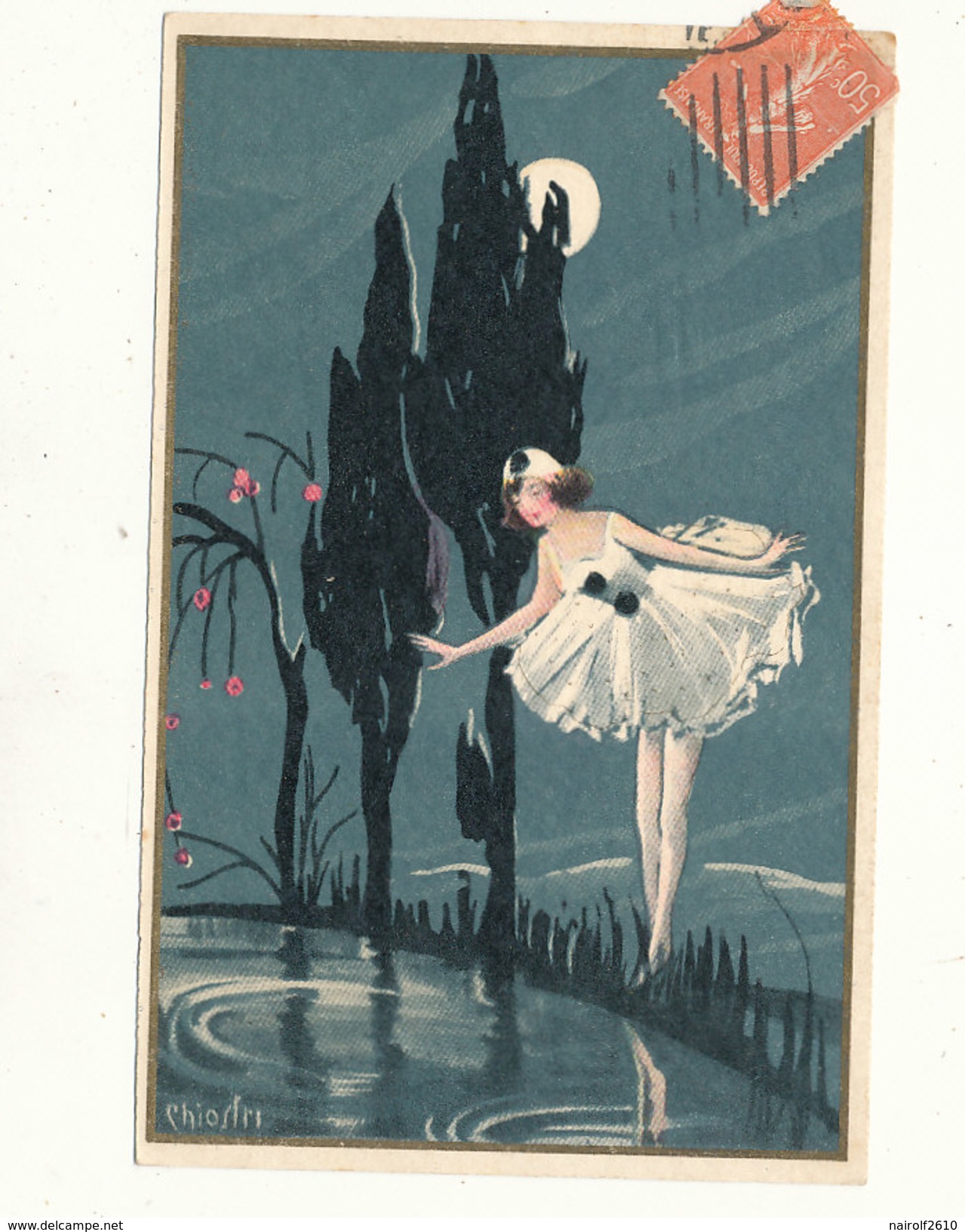 ILLUSTRATION --  CARLO CHIOSTRI, Danseuse Au Clair De Lune - Chiostri, Carlo