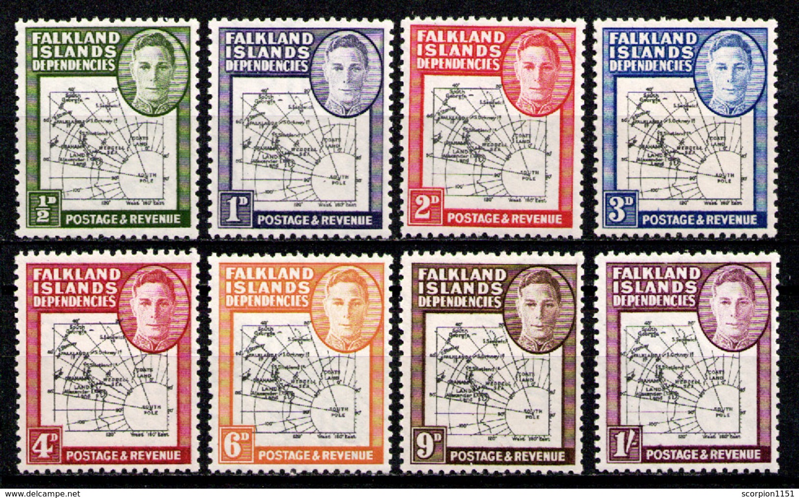 FALKLAND - DEPENDENCIES 1946 - Full Set MNH** - Islas Malvinas