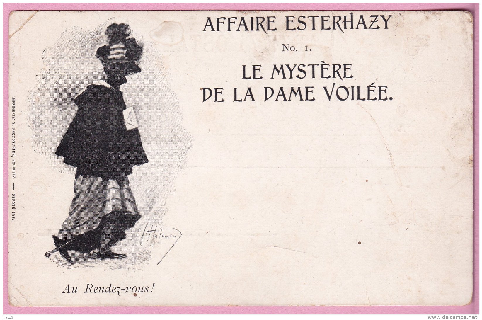 Zola_49 - Affaire Dreyfus - Esterhazy - Le Mystère De La Femme Voilée N° 1 - Carte En Français - Carte Précurseur - Evènements