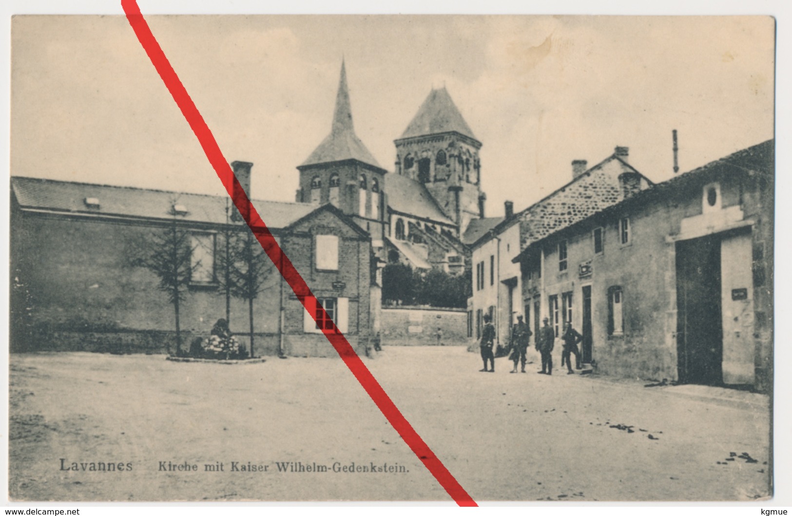 PostCard - Lavannes - Kirche Mit Kaiser Wilhelm Gedenkstein - 1917 . Stempel IR 66 - Reims