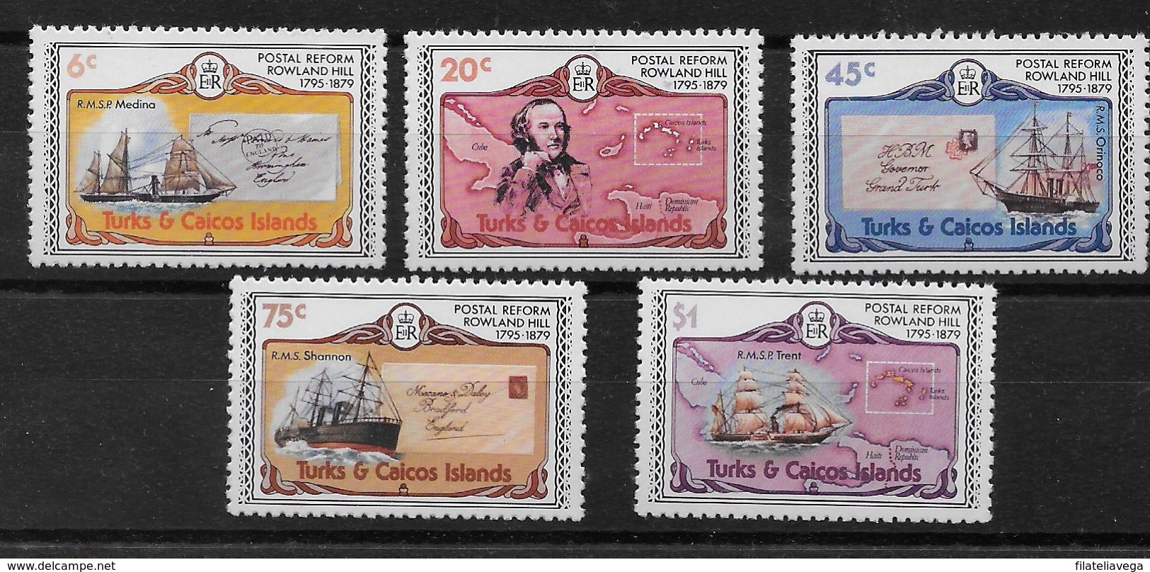 Serie De Turks Y Caicos Nº Yvert 440/44 Nuevo - Turcas Y Caicos