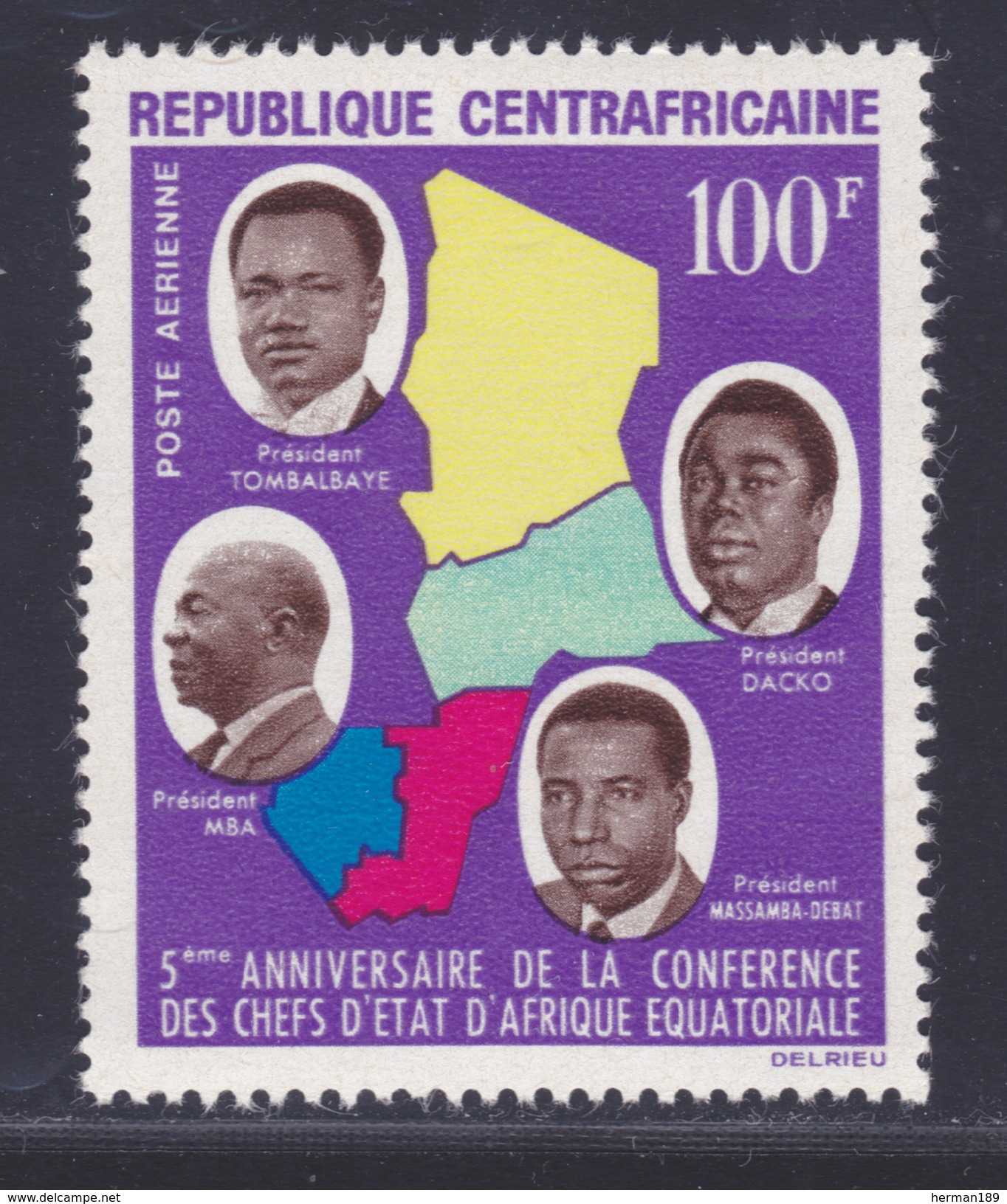 CENTRAFRICAINE AERIENS N°   27 ** MNH Neuf Sans Charnière, TB  (D3888) Conférence Des Chefs D'état D'afrique - Centrafricaine (République)