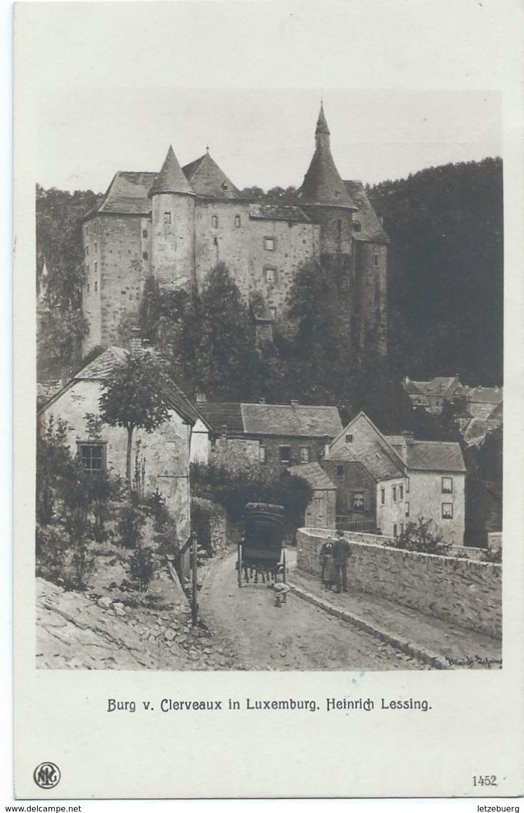 Clervaux (Klierf) - Burg Von Clervaux Nach Heinrich Lessing (1856-1930) - Gemälde Erster Meister (Malle Poste - Selten) - Clervaux