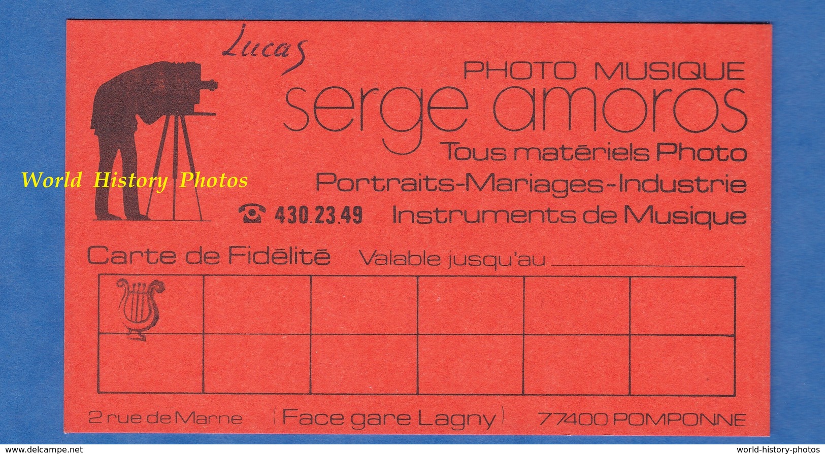 Carte Ancienne De Fidélité - POMPONNE ( Seine Et Marne ) - Serge Amoros Photo Musique Photographe Instrument - Mariage