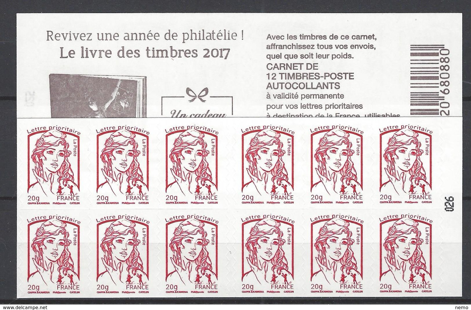 Carnet Marianne De Ciappa. LP 20g: Le Livre Des Timbres 2017 - Autres & Non Classés