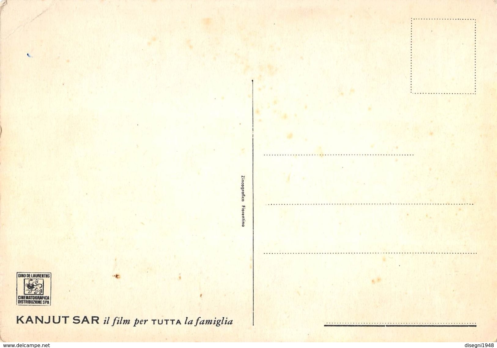 07257 "KANJUT SAR 1961 - DIRETTO DA G. GUERRASIO - DINO DE LAURENTIS DISTRIB. CINEMAT." CART. PUBBL. ORIG. NON SPED. - Altri & Non Classificati