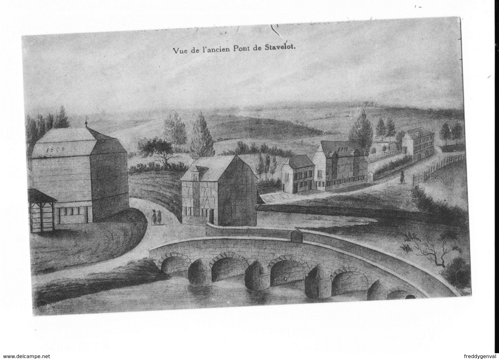 STAVELOT  VUE DE L''ANCIEN PONT DESSIN - Stavelot