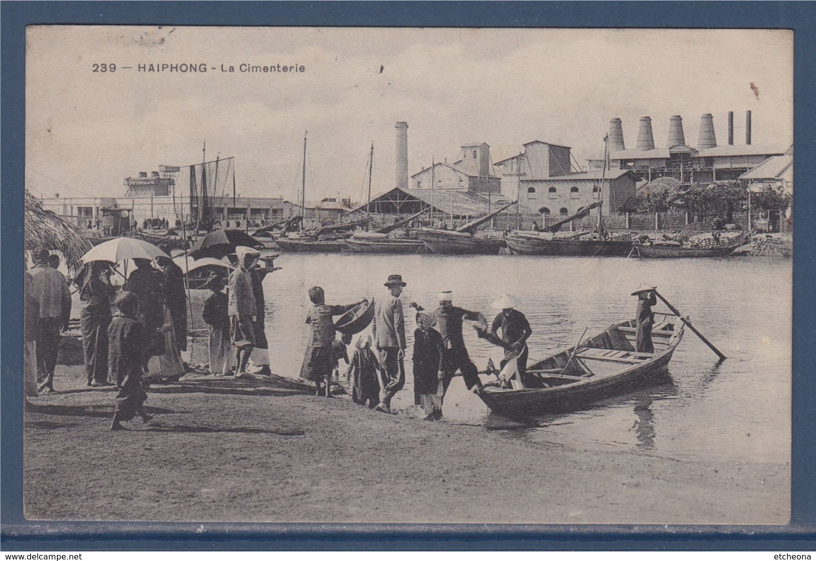 = Haiphong, Viet-Nam, La Cimenterie Traversée Du Fleuve Delta Du Fleuve Rouge Indochine Timbre 27 - Viêt-Nam