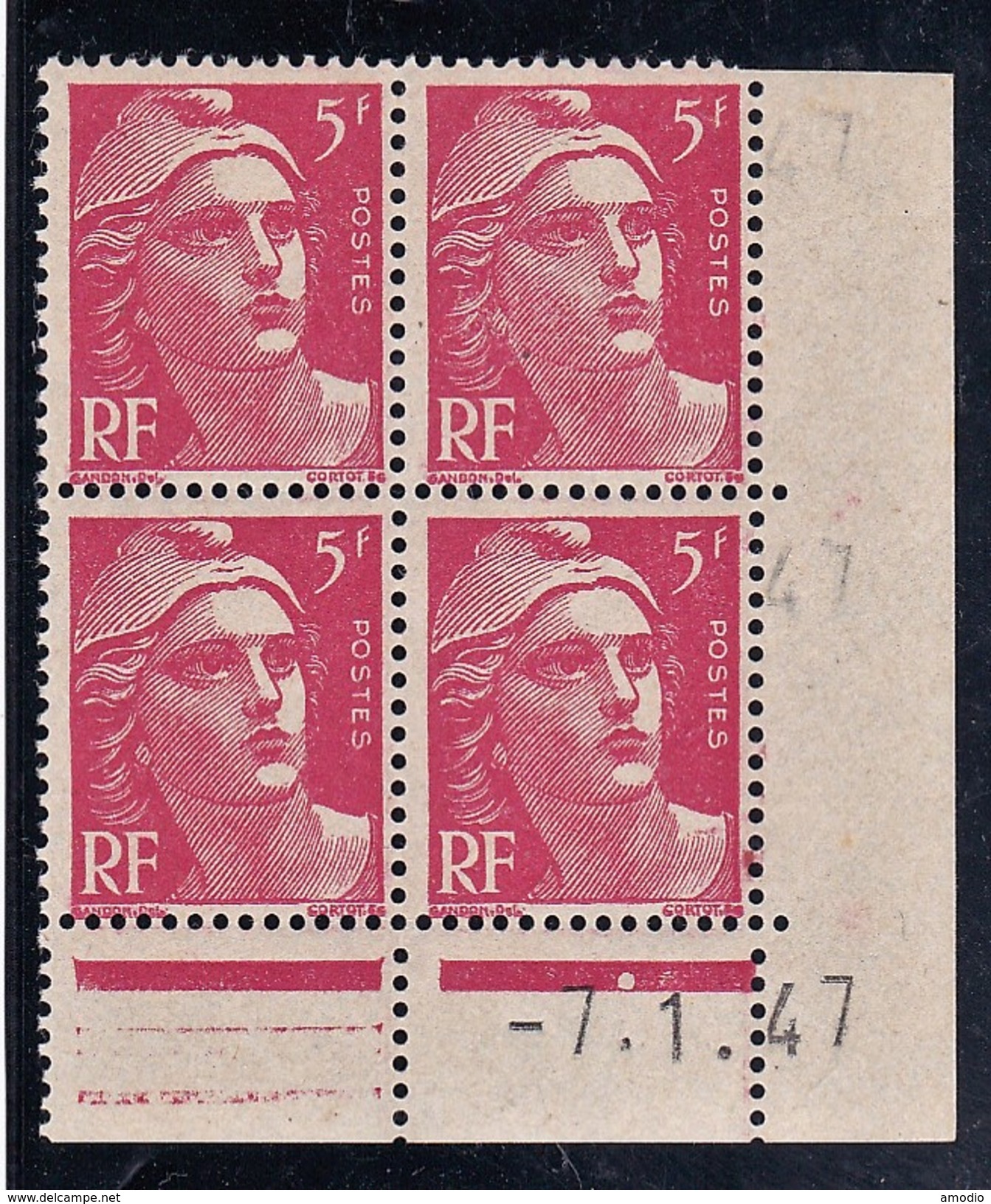 France YT 719A Gandon CD 07/01/47 N** MNH - 1940-1949