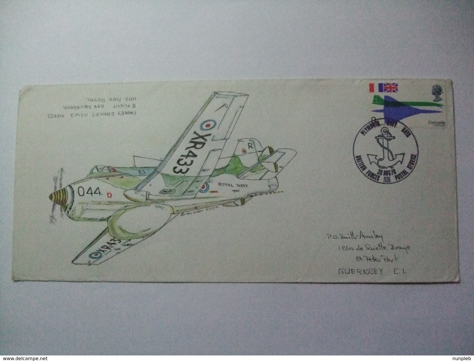 GB - 1970 Cover With Beautiful Hand Illustration Of Fairey Gannet Plane - Briefe U. Dokumente