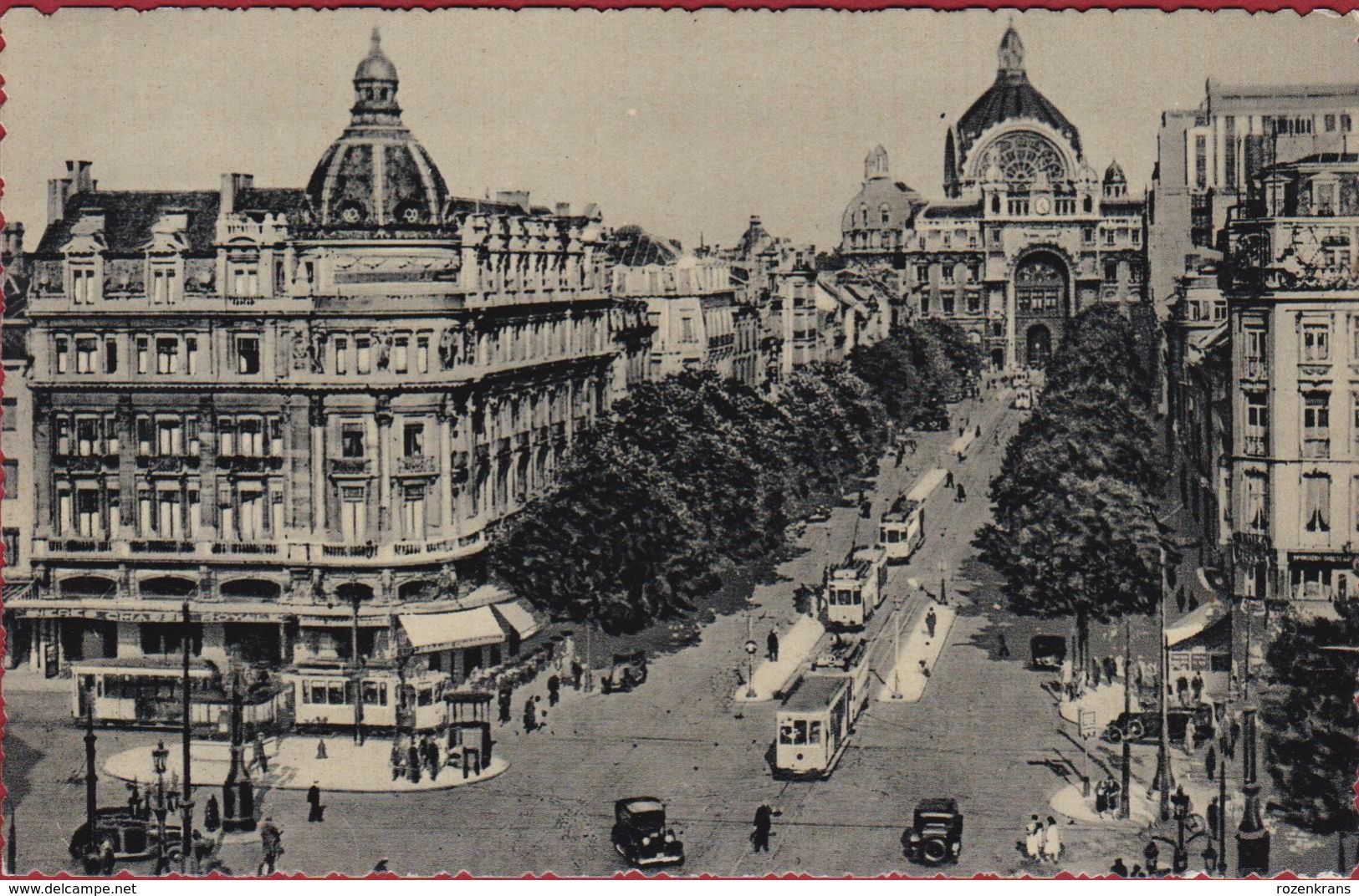 Antwerpen De Keyserlei Station La Gare Tram Oldtimer (In Zeer Goede Staat) - Antwerpen