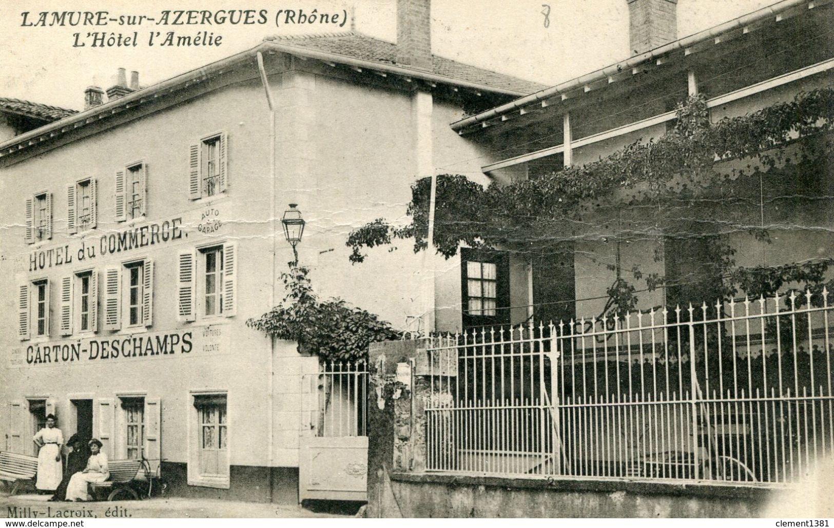 Lamure Sur Azergues L'hotel L'amelie Circulee En 1915 - Lamure Sur Azergues