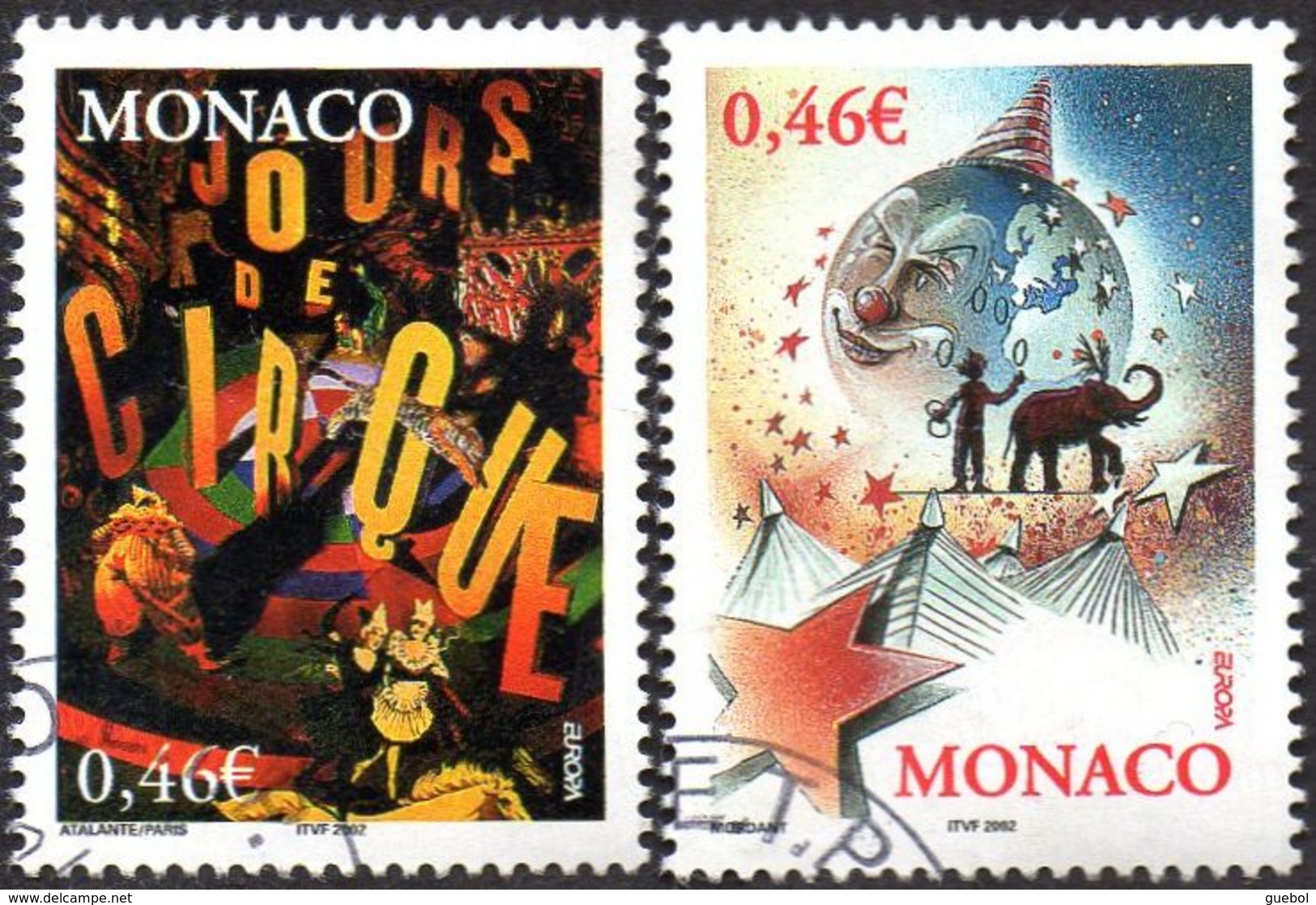 Monaco Obl. N° 2347 Et 2348 Cept-Europa Le Cirque - Oblitérés