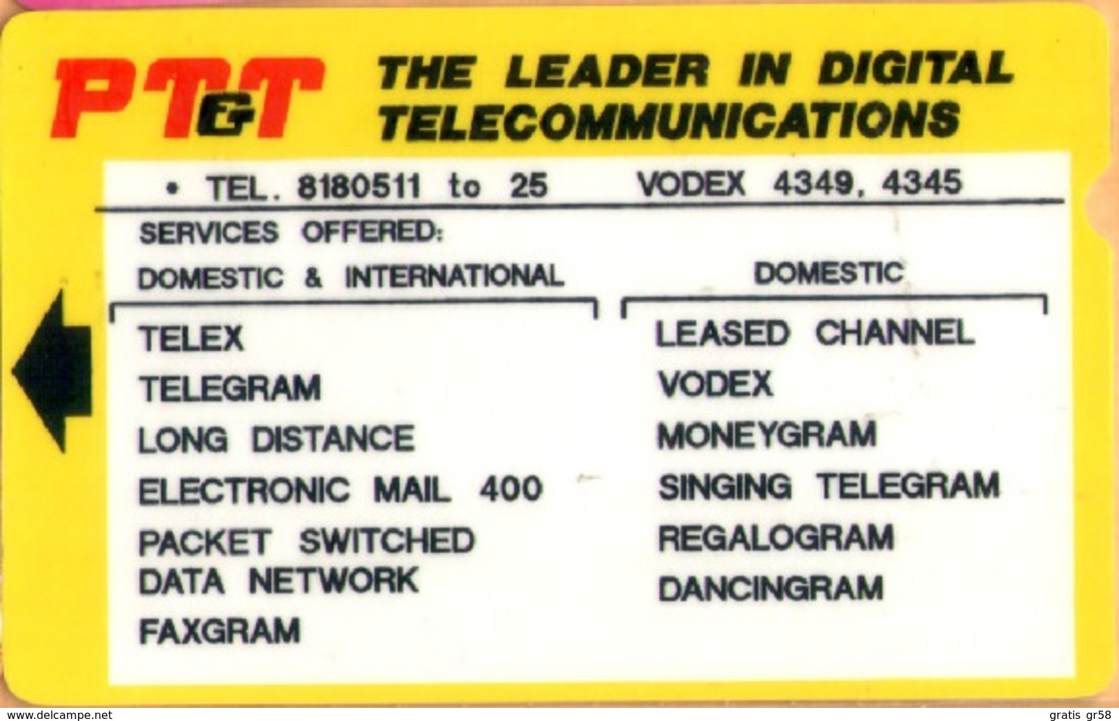 Philippines - Philippine Telegraph And Telephone (PT&T), Alcatel, Test 2.000 Peso, Used - Philippines