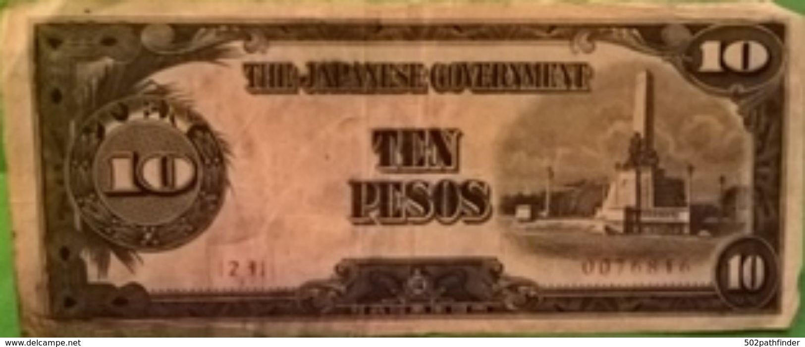 10 (X) TEN PESOS () The JAPANESE GOVERNMENT  {23} 0076816 - Philippines