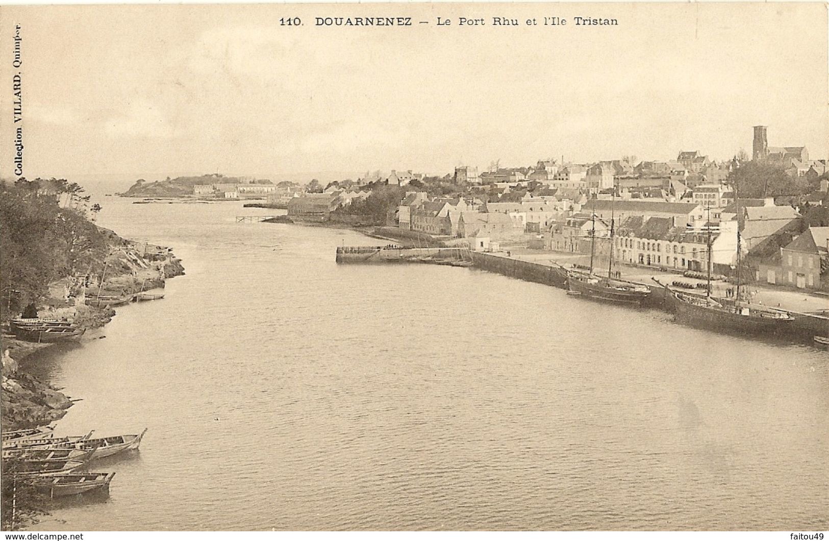 Cp Precurseur -    DOUARNENEZ -  Le Port RHU Et L' Ile TRISTAN  260 - Douarnenez