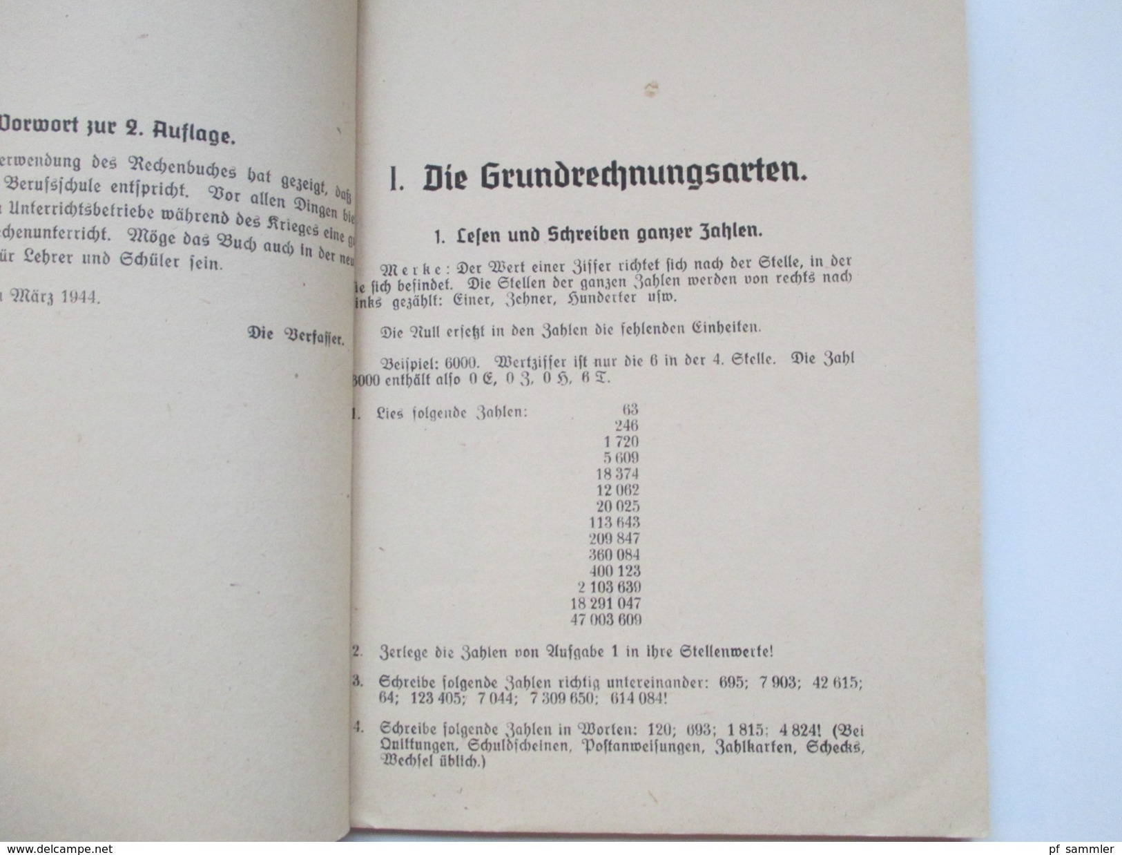 Schulbuch 1944 Rechenbuch für gewerbliche Berufsschulen. Lehrmittelverlag Hannover.