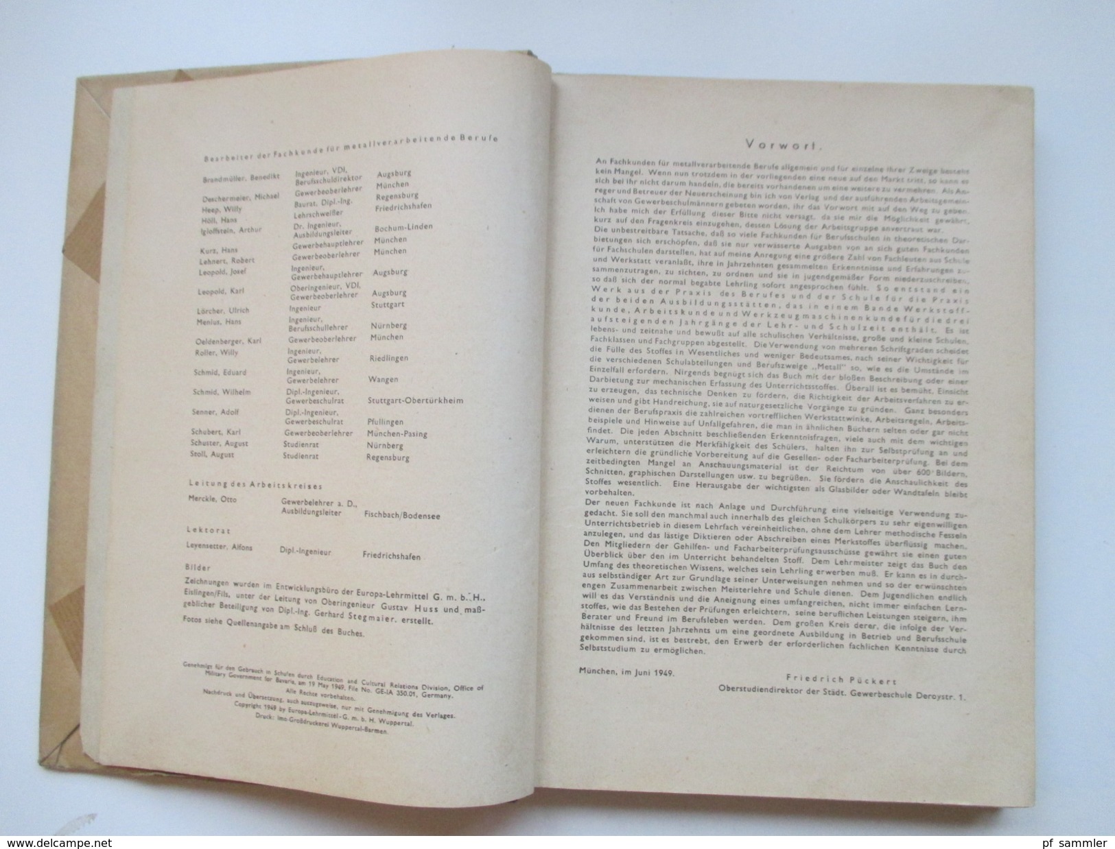 Schulbuch 1949 Fachkunde Für Metallverarbeitende Berufe. Europa Lehrmittel. Mit Vielen Abbildungen! Toll!! - Schulbücher