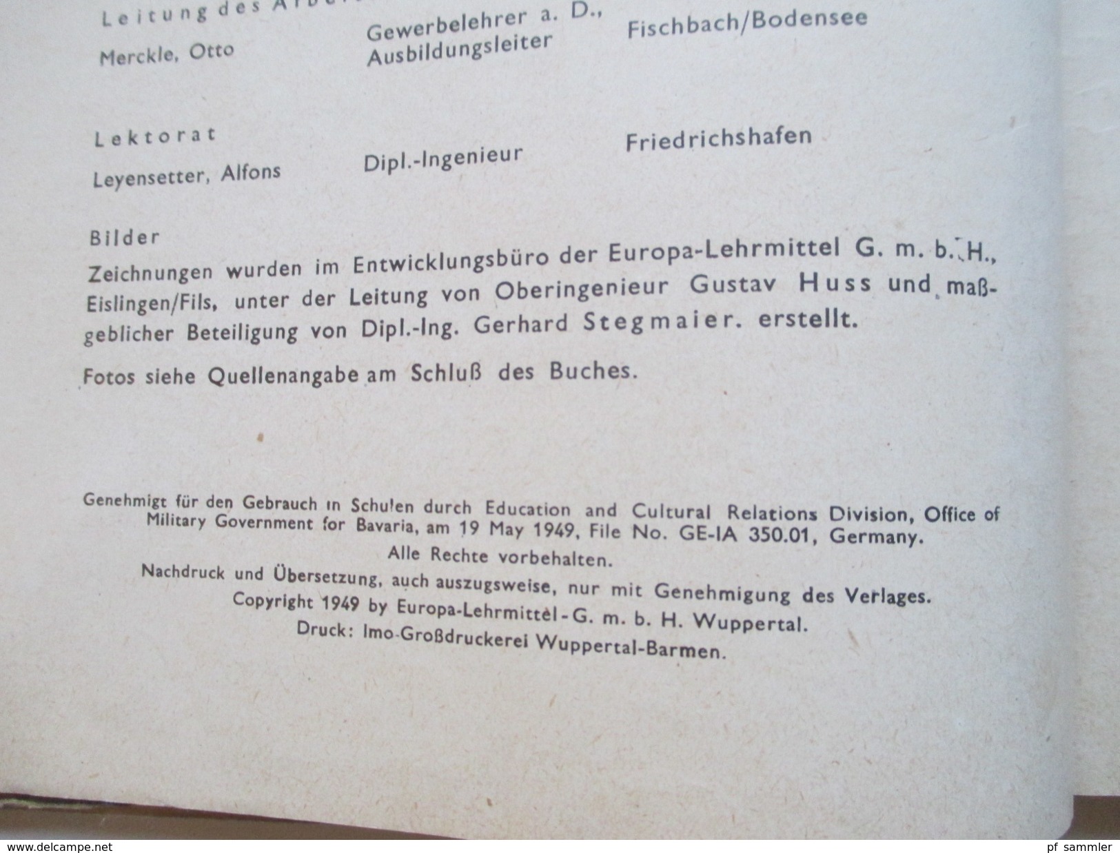 Schulbuch 1949 Fachkunde Für Metallverarbeitende Berufe. Europa Lehrmittel. Mit Vielen Abbildungen! Toll!! - Schulbücher