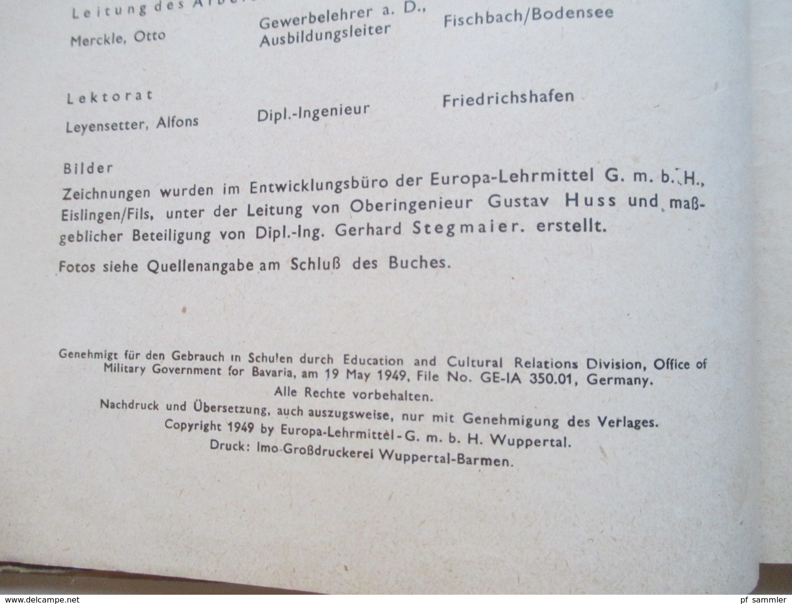 Schulbuch 1949 Fachkunde Für Metallverarbeitende Berufe. Europa Lehrmittel. Mit Vielen Abbildungen! Toll!! - Libri Scolastici