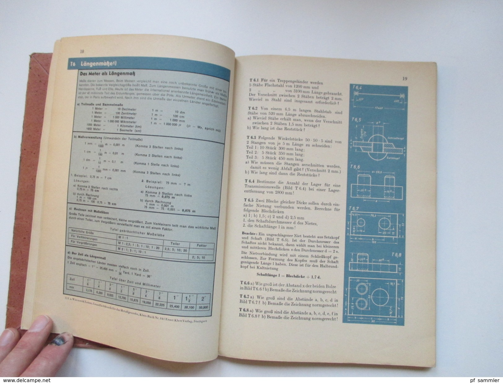 Schulbuch 1952 Fachrechnen Für Maschinenschlosser Und Verwandte Berufe. Klett Verlag. Viele Abbildungen!! - School Books