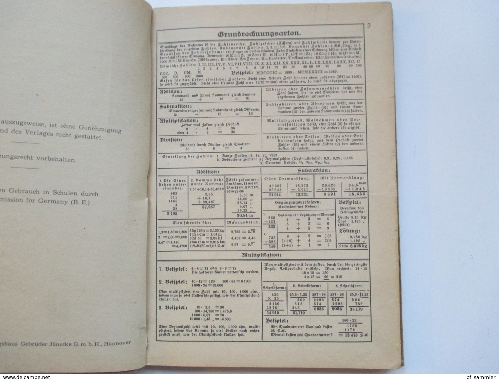 Schulbuch 1949 Formeln Und Tabellen Für Das Metallgewerbe. Gebrüder Jänecke Buchverlag Hannover. Viele Abbildungen!! - Schoolboeken