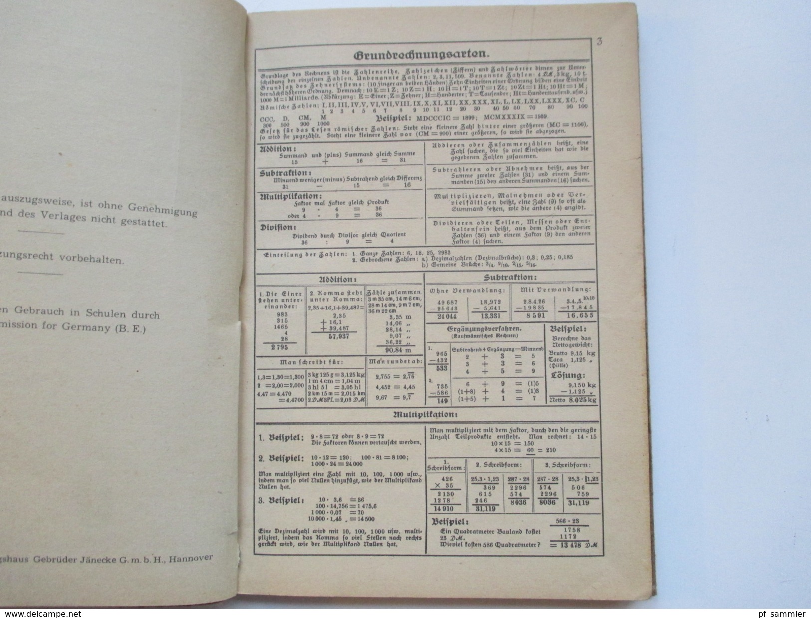 Schulbuch 1949 Formeln Und Tabellen Für Das Metallgewerbe. Gebrüder Jänecke Buchverlag Hannover. Viele Abbildungen!! - Libri Scolastici