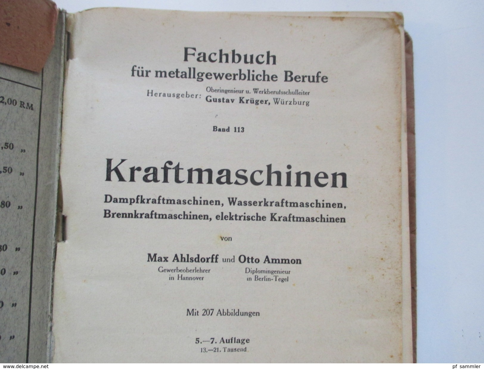 Schulbuch 1945 Kraftmaschinen. Dampfmaschinen Usw. Gebrüder Jänecke Buchverlag Hannover. Viele Abbildungen!! - School Books