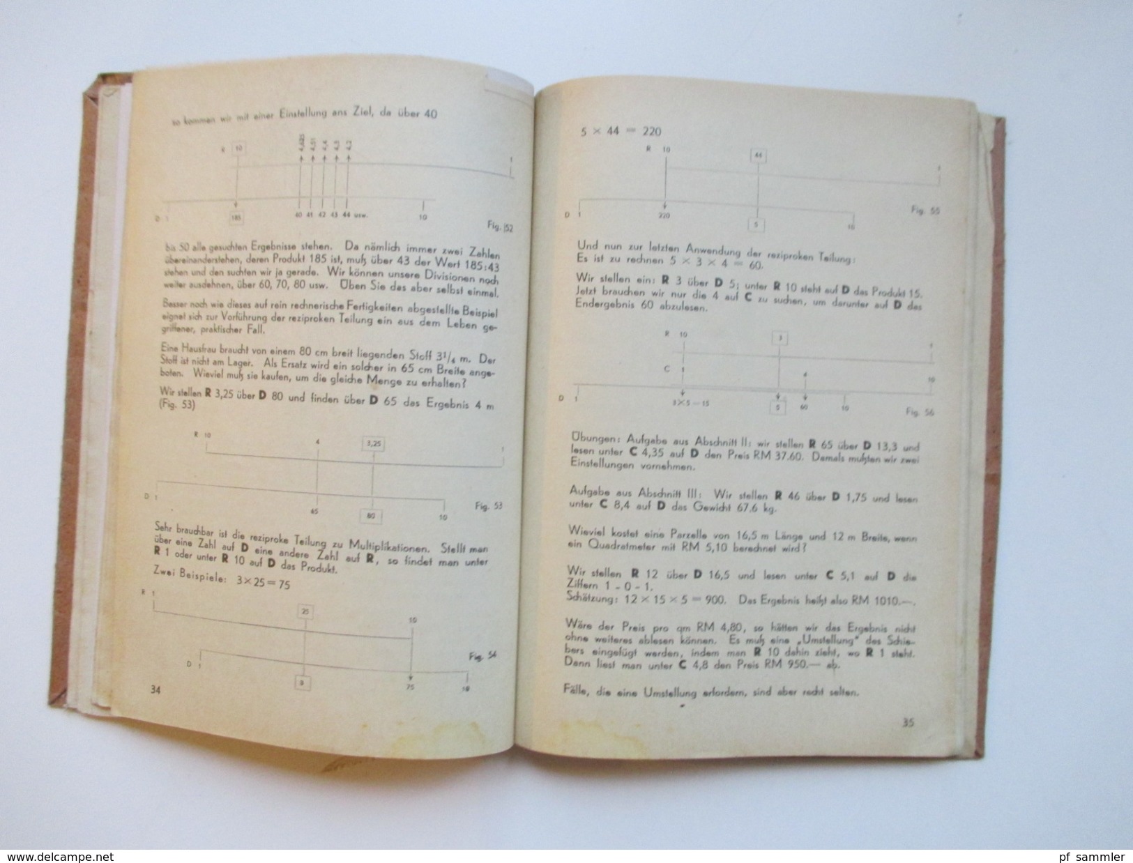 Schulbuch 1940er Jahre.Optik / Feinmechanik. Schule für den Selbstunterricht im Gebrauch des Rechenstabes. Faber Castell