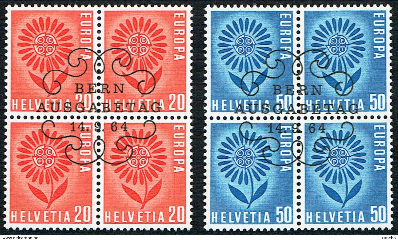 EUROPA 2xBLOCS DE 4 OBLITERES 1er/J.14.9.1964. C/.S.B.K. Nr:410/411. Y&TELLIER Nr:735/736. MICHEL Nr:800/801. - Gebraucht