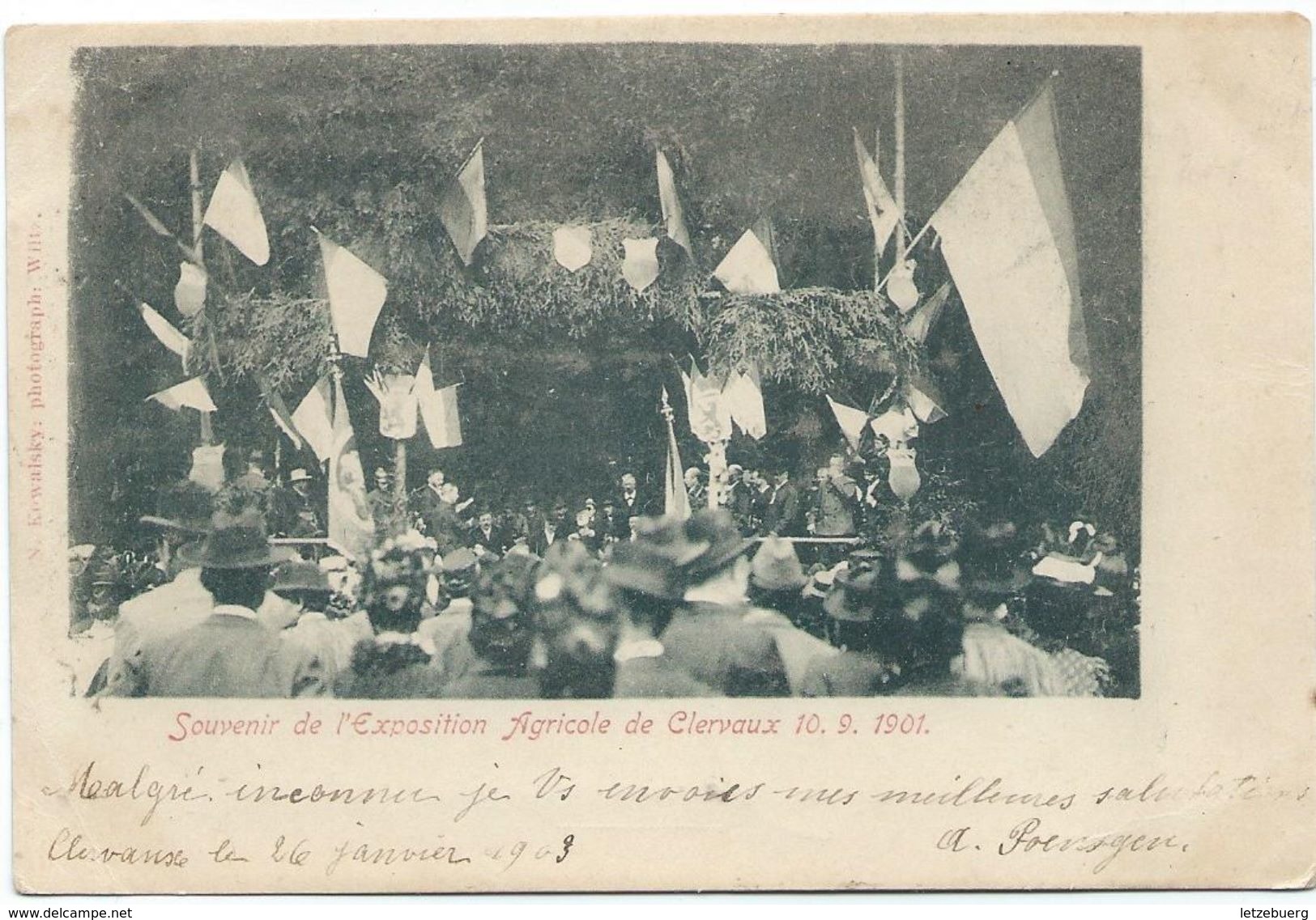 Clervaux (Klierf) - Souvenir De L'Exposition Agricole De Clervaux Le 10-09-1901 - Clervaux