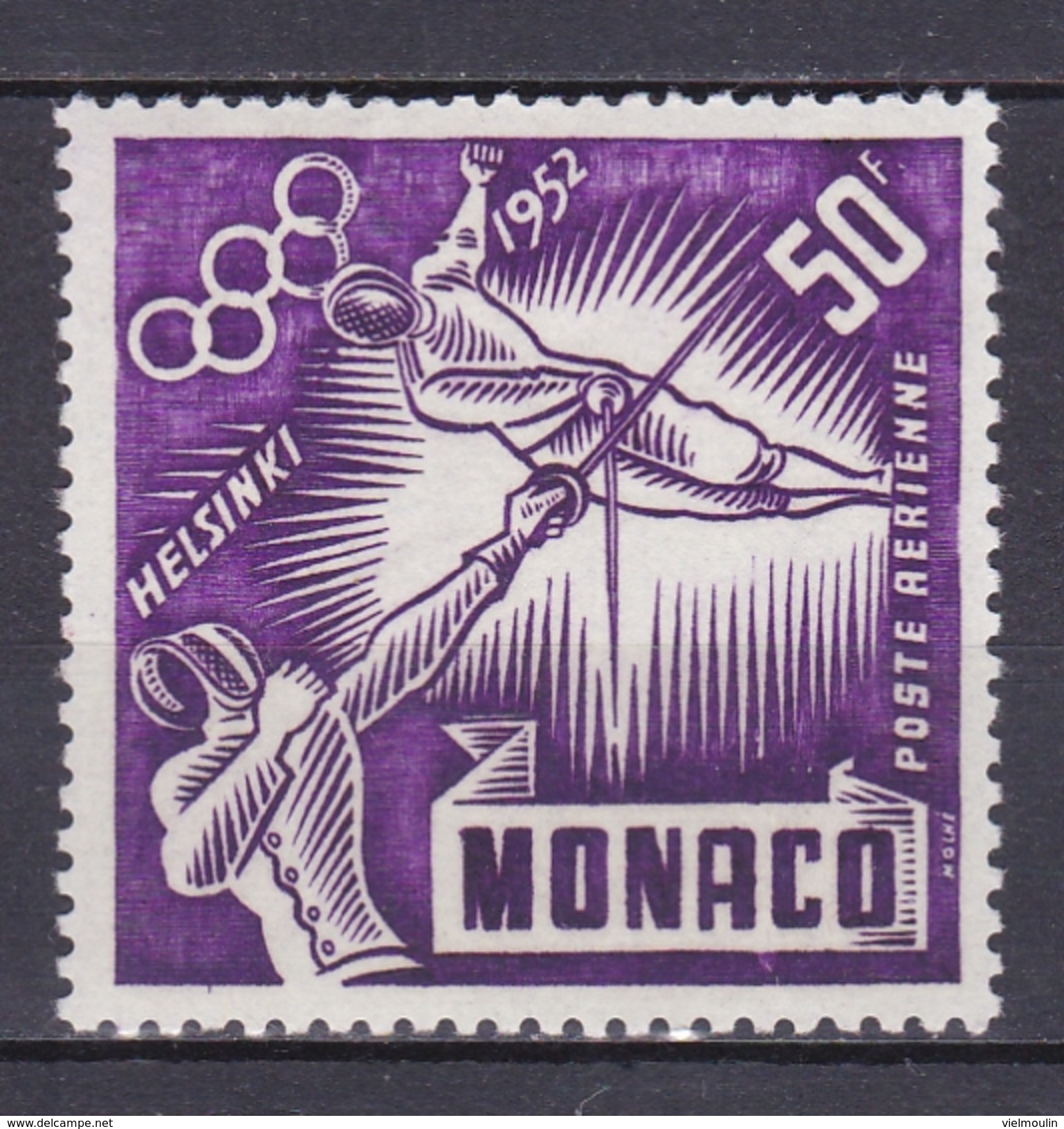 MONACO 1953 TIMBRE POSTE AERIENNE N° 52 ** JEUX OLYMPIQUES HELSINKI - Nuevos