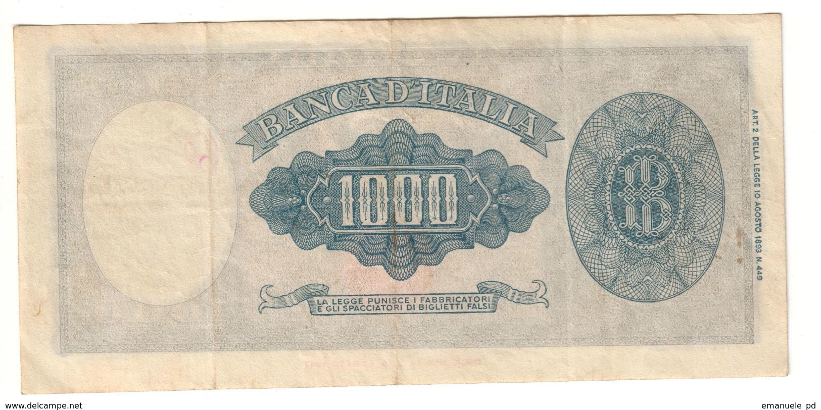 Italy 1000 Lire 20/03/1947 .SA. - 1000 Lire