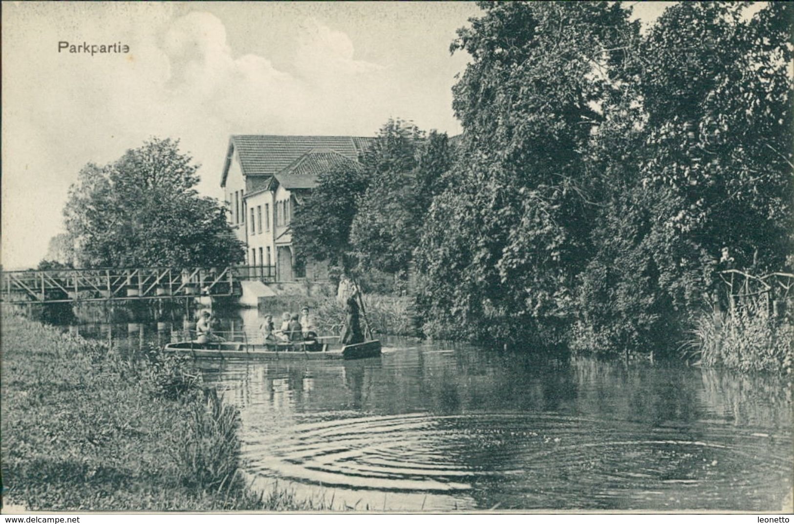 AK Grefrath Mülhausen, Pensionat Unserer Lieben Frau, Parkpartie, Ca. 1910er Jahre, Aus Leporello (27868) - Autres & Non Classés