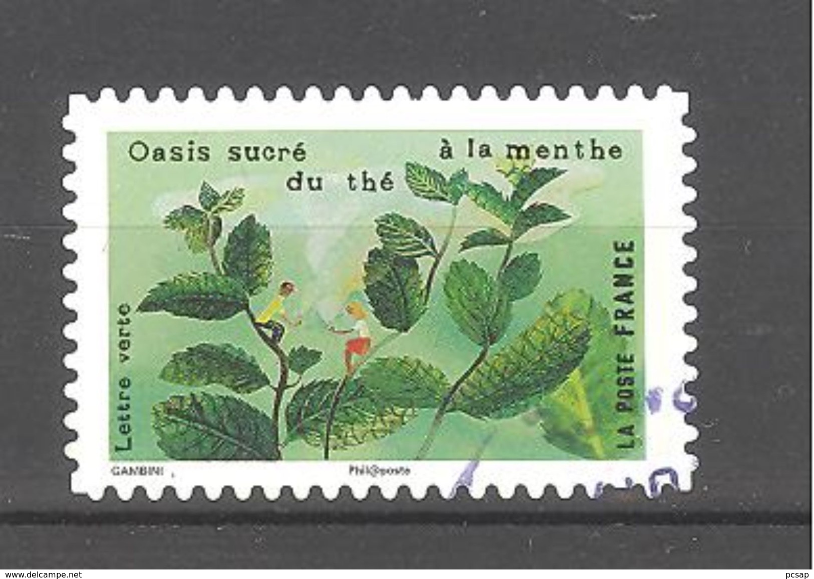 France Autoadhésif Oblitéré (Les Sens, Le Goût - Oasis Sucré, Du Thé à La Menthe) (cachet Rond) - Oblitérés