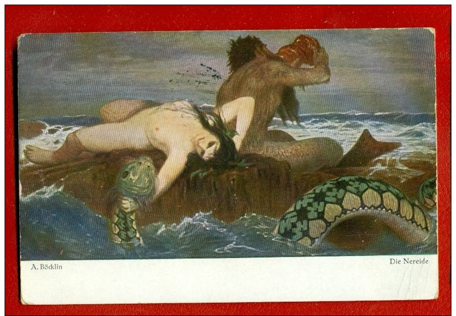 MERMAID BY BOCKLIN VINTAGE POSTCARD USED 3273 - Sonstige & Ohne Zuordnung