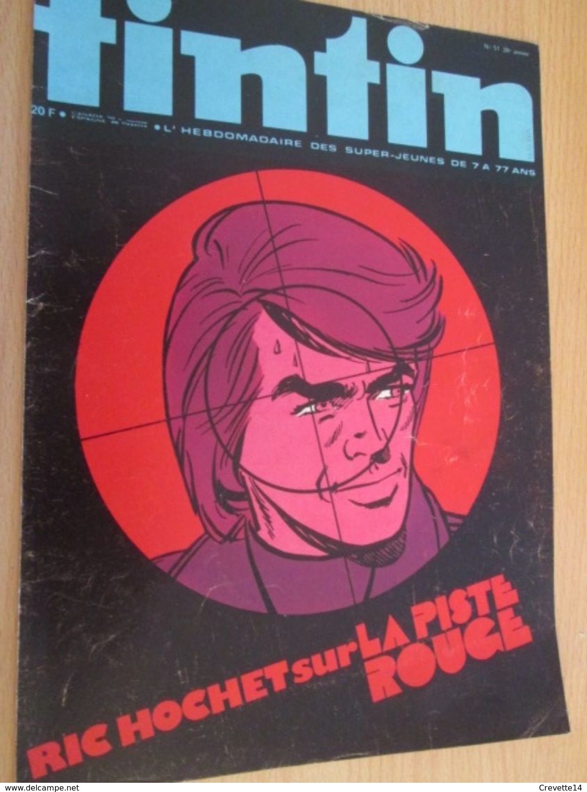 Page De Revue Des Années 70/80 : COUVERTURE DE LA REVUE  TINTIN : RIC HOCHET LA PISTE ROUGE - Ric Hochet