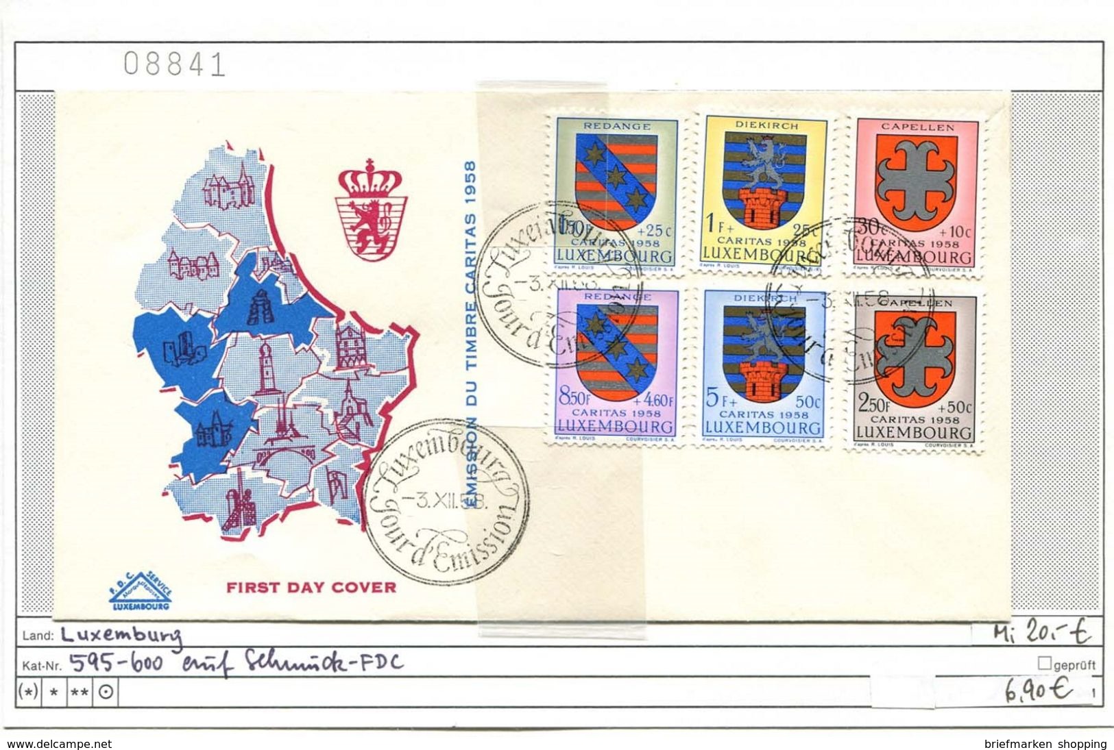 Luxemburg - Luxembourg - Michel  595-600 Auf FDC - Cartes Commémoratives